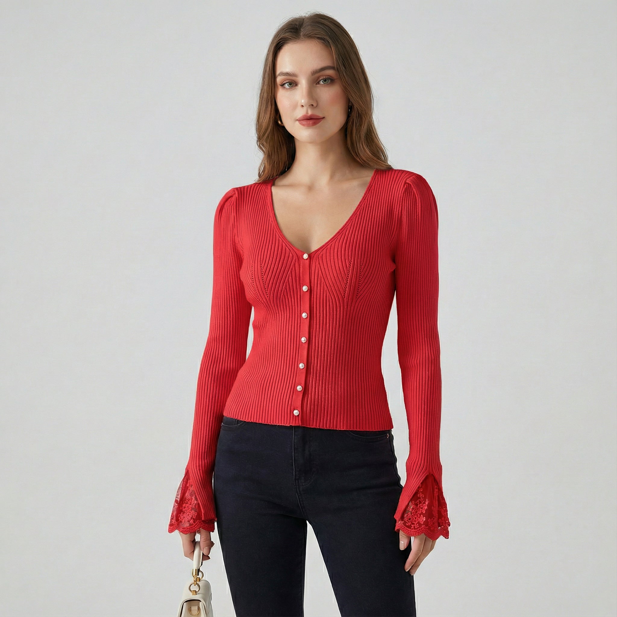 ELISE BELLE™ | Suéter con mangas de encaje