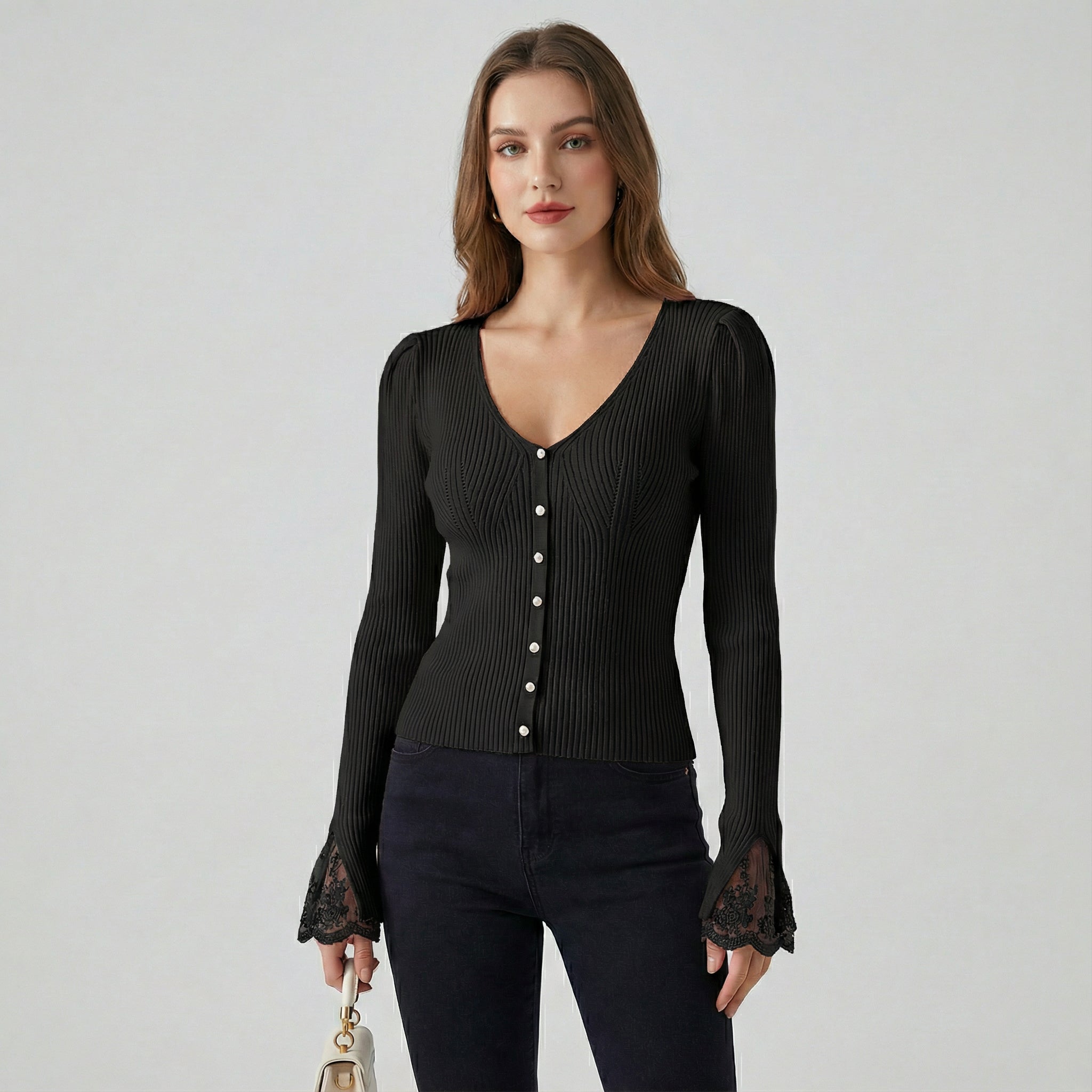 ELISE BELLE™ | Suéter con mangas de encaje