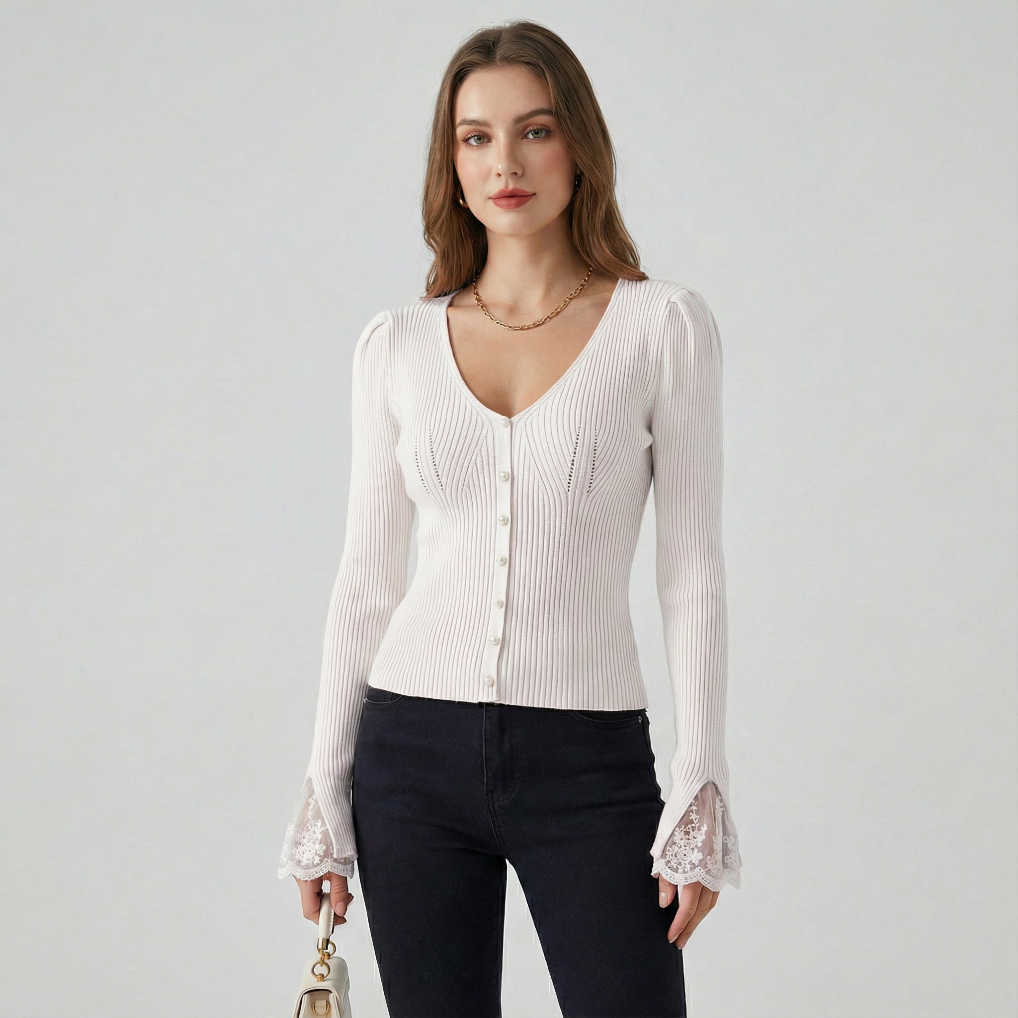 ELISE BELLE™ | Suéter con mangas de encaje